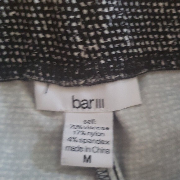 NWOT Bar 111 Woman Pants Skinny Slim Fit Ankle SZ M Black and White - Picture 4 of 4